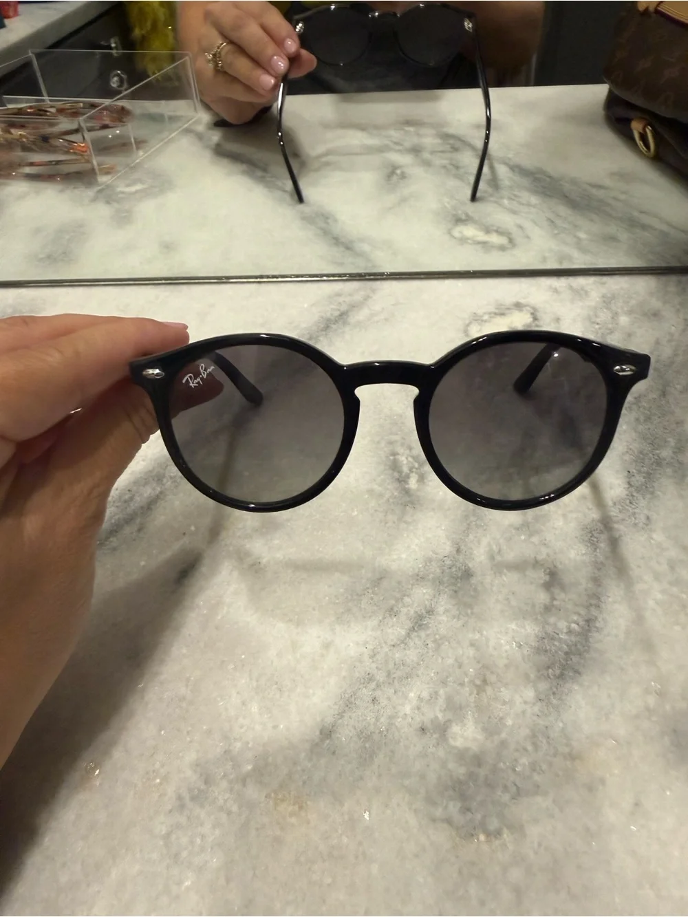 Ray-Ban Black Round Frame Sunglasses